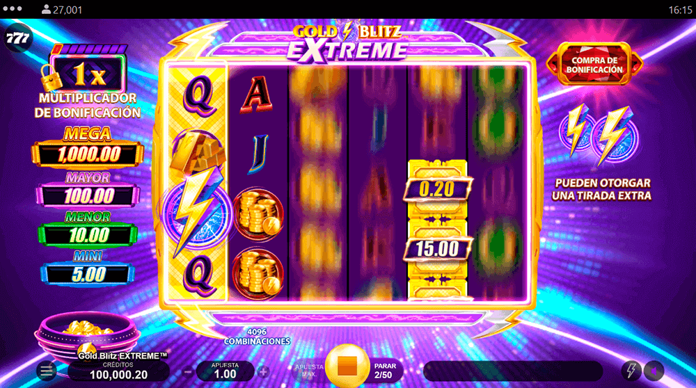 Animaciones en Gold Blitz Extreme